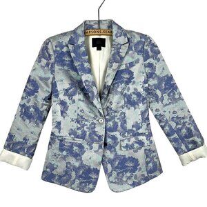 Banana Republic Womens XS Blue Floral Blazer Button-Up Jacket